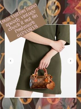 Louis Vuitton monogram, mini nano speedy with unbranded chain and charm vintage